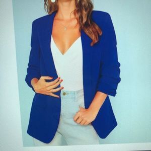 Shawl collar longline blazer